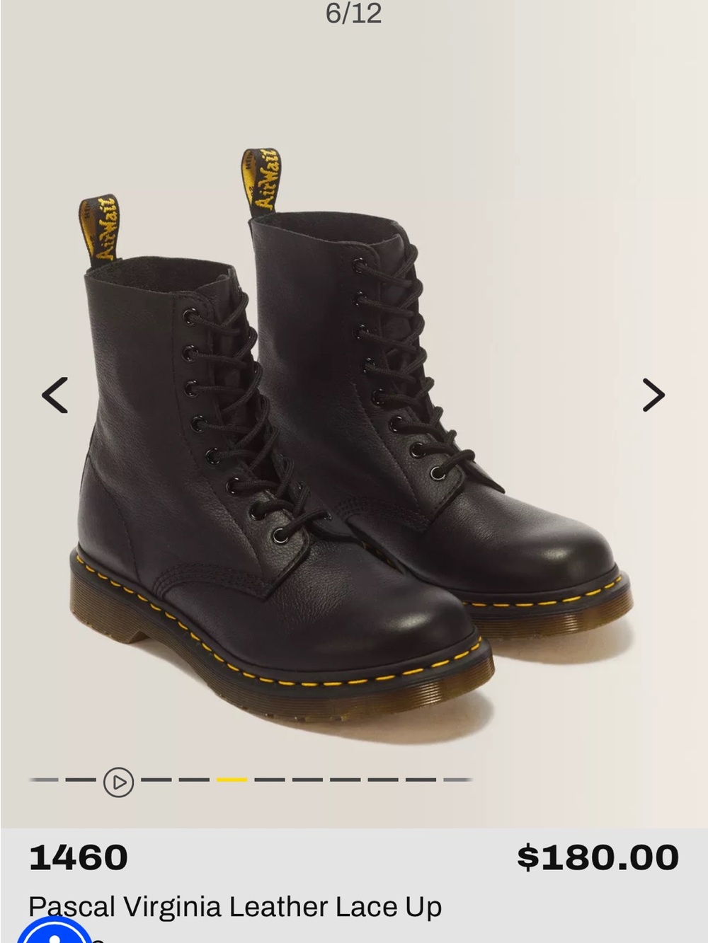 LIKE NEW Dr. Martens Black Virginia Leather Lace-Up size 8